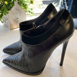 Philipp Plein Crocodile Textured Heel